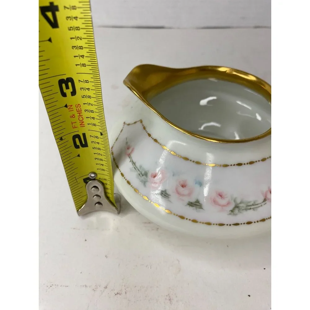 Antique J & C Creamer Bone China Pink Roses Gold Trim Portland‎ G.H.B 5